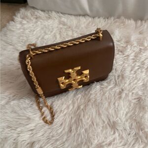 Tory Burch Chocolate Brown Crossbody with Gold Accent